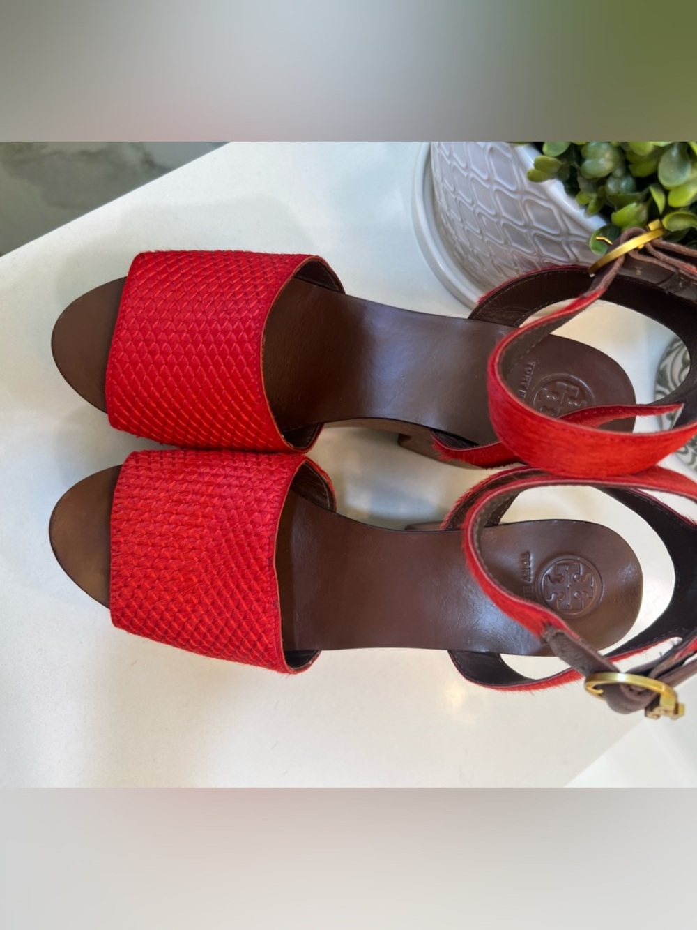Tory Burch Camilla Platform Clog Sandal in Red - Picture 6 of 6